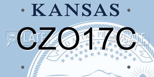 CZO17C Kansas License Plate