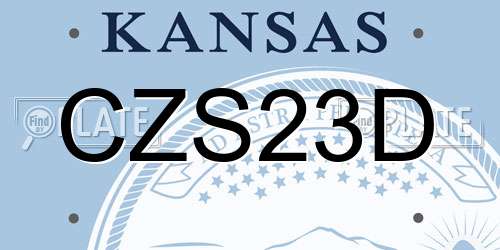 CZS23D Kansas License Plate