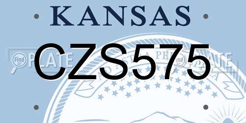 CZS575 Kansas License Plate
