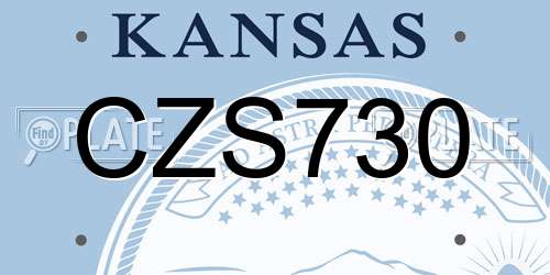 CZS730 Kansas License Plate