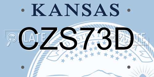 CZS73D Kansas License Plate