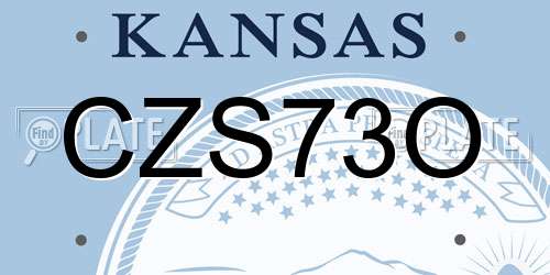 CZS73O Kansas License Plate