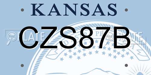 CZS87B Kansas License Plate