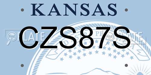 CZS87S Kansas License Plate
