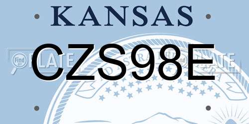CZS98E Kansas License Plate
