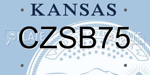 CZSB75 Kansas License Plate