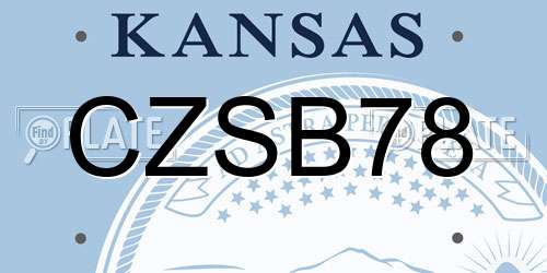 CZSB78 Kansas License Plate
