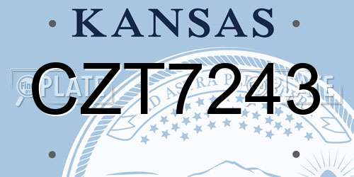 CZT7243 Kansas License Plate