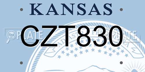 CZT830 Kansas License Plate