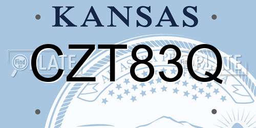 CZT83Q Kansas License Plate