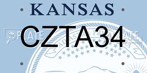 CZTA34 Kansas License Plate