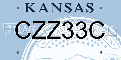 CZZ33C Kansas License Plate