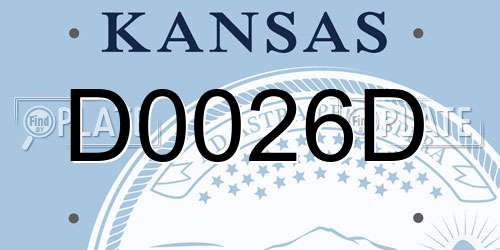 D0026D Kansas License Plate