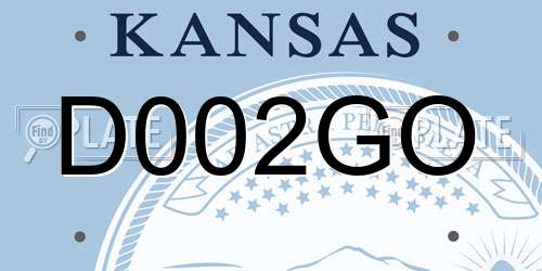 D002GO Kansas License Plate