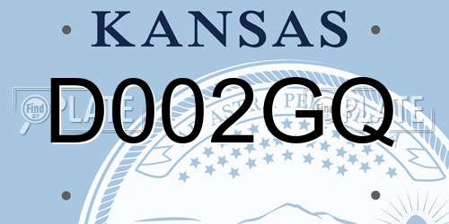 D002GQ Kansas License Plate