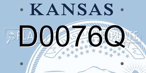 D0076Q Kansas License Plate