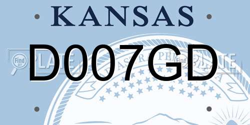D007GD Kansas License Plate