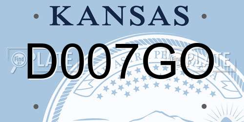 D007GO Kansas License Plate