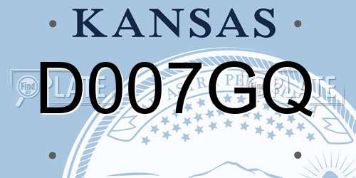 D007GQ Kansas License Plate