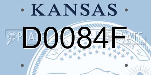 D0084F Kansas License Plate
