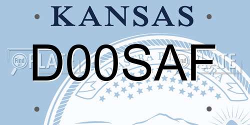 D00SAF Kansas License Plate
