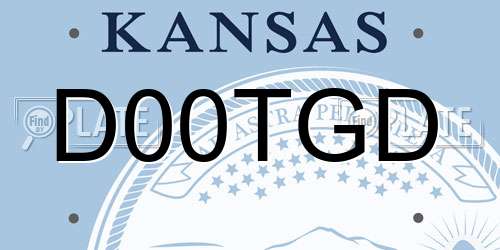 D00TGD Kansas License Plate