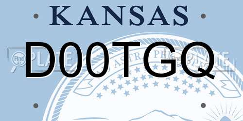 D00TGQ Kansas License Plate