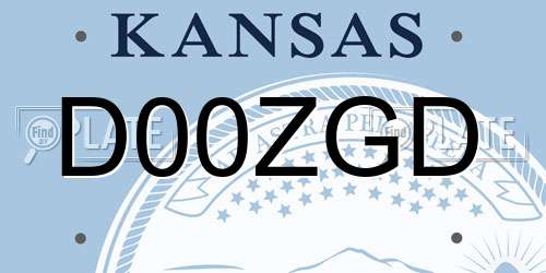 D00ZGD Kansas License Plate