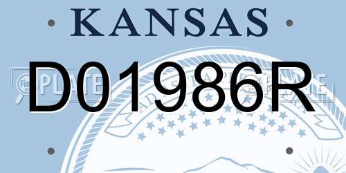 D01986R Kansas License Plate