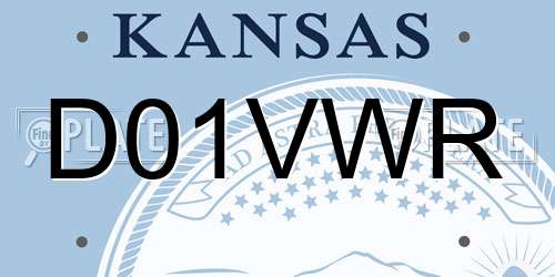 D01VWR Kansas License Plate