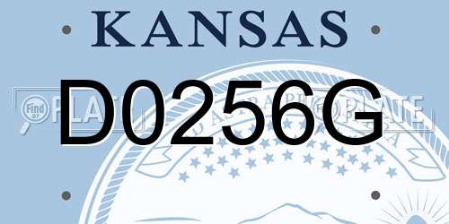 D0256G Kansas License Plate