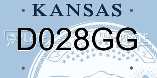 D028GG Kansas License Plate