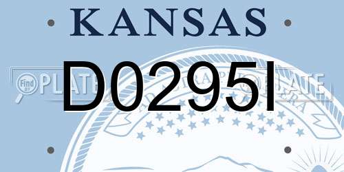 D0295I Kansas License Plate