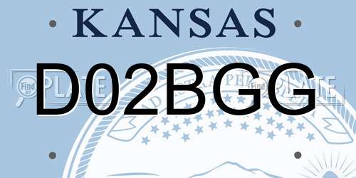 D02BGG Kansas License Plate