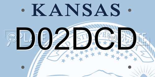D02DCD Kansas License Plate