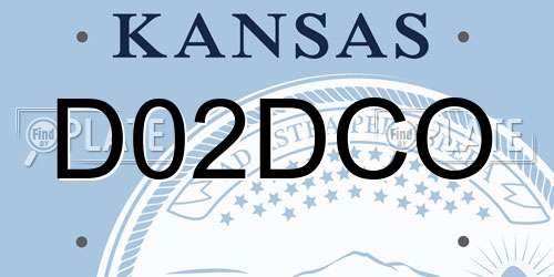 D02DCO Kansas License Plate