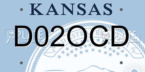 D02OCD Kansas License Plate