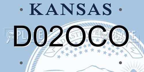 D02OCO Kansas License Plate