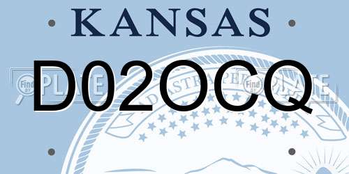 D02OCQ Kansas License Plate