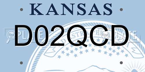D02QCD Kansas License Plate