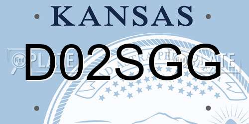 D02SGG Kansas License Plate