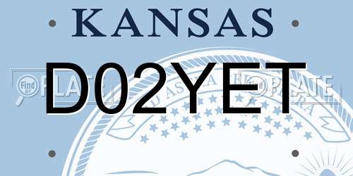 D02YET Kansas License Plate