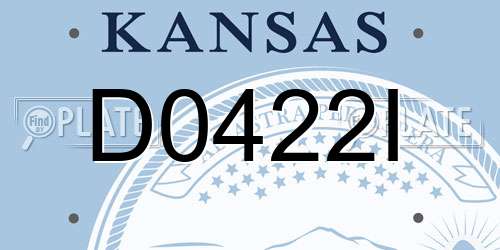 D0422I Kansas License Plate