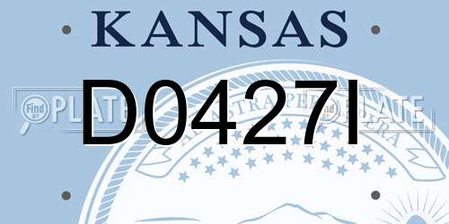 D0427I Kansas License Plate