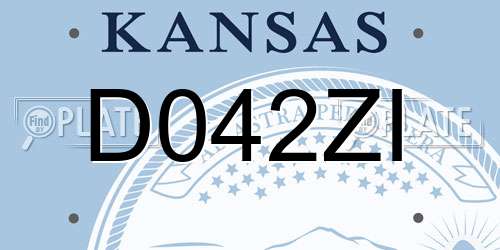 D042ZI Kansas License Plate