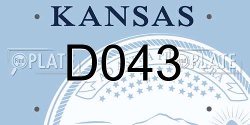 D043 Kansas License Plate