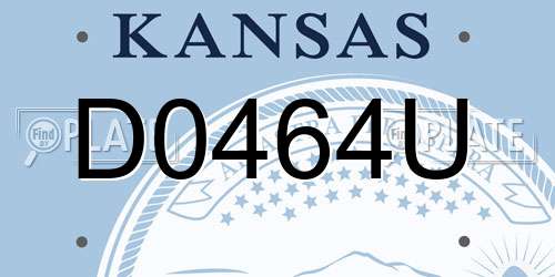 D0464U Kansas License Plate
