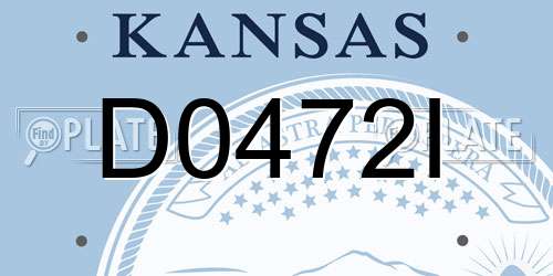 D0472I Kansas License Plate