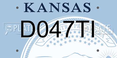 D047TI Kansas License Plate