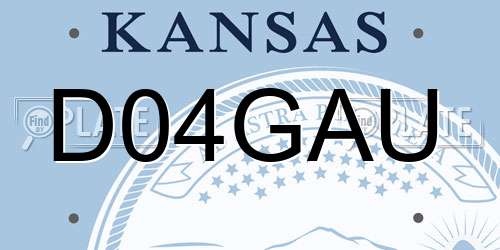 D04GAU Kansas License Plate